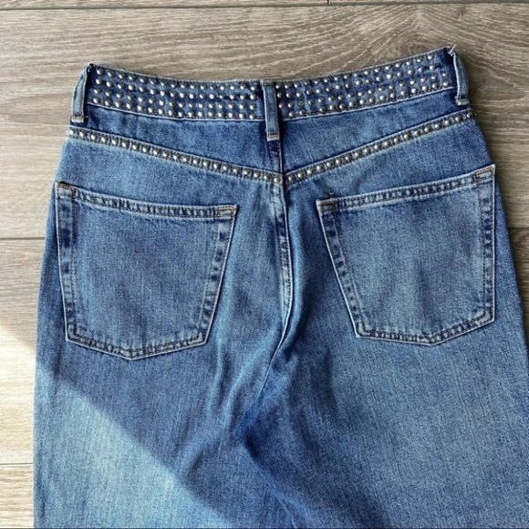 Topshop High Rise  Moto Studded Mom Jeans - Picture 9 of 15